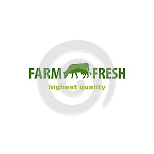 Cow logo. Farm milk emblem. Dairy product