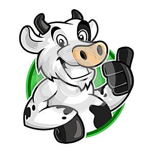 Cow mascot logo, vector of cow character for logo template, cartoon style