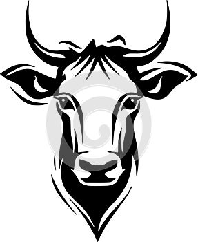 Cow - minimalist and flat logo - vector illustration photo