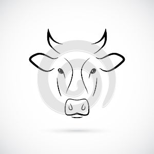 Cow muzzle silhouette. Mammal line icon.