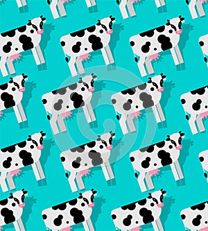 Cow pattern seamless. farm animal background. vector Baby fabric texture