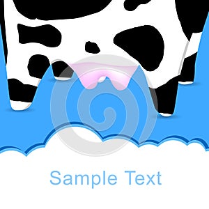 Cow's postcard for text input.