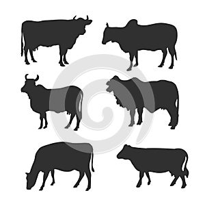 Cow silhouette vector.