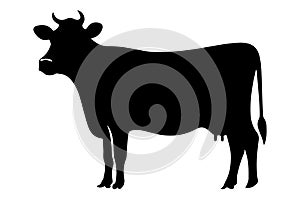 Cow silhouette vector art work photo