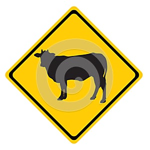 Cow Silhouette  warning sign