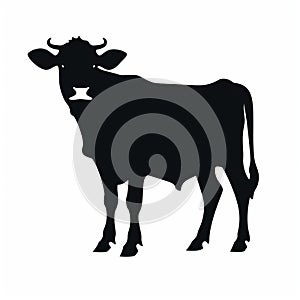 Cow Silhouette On White Background: Wimmelbilder And Americana Iconography photo