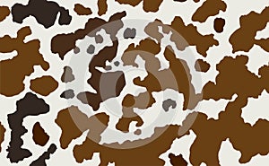 Cow skin in brown and white spotted, seamless pattern, animal texture