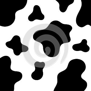 Cow skin texture. Black and wite background. Vector illustration