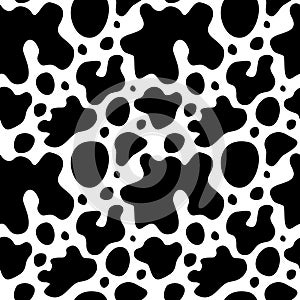 Cow skin texture with spots vector seamless pattern