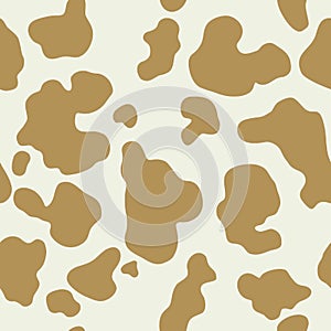 Cow spots pattern. Animal print, cow skin texture. Seamless vector background.