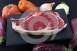 Cow steak as meat high gastronomy