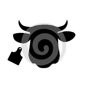 Cow Tag icon vector. kine illustration sign. beefs symbol or logo.