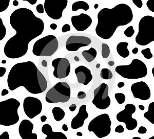 Cow texture pattern repeated seamless black white animal spot photo