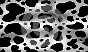cow texture pattern repeated seamless black and white spot skin fur.