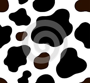 Cow texture pattern repeated seamless brown black and white lactic chocolate animal jungle print spot skin fur milk day photo