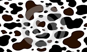 Cow texture pattern repeated seamless brown black and white spot skin fur