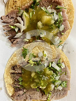 Cow Tongue Tacos With Salsa