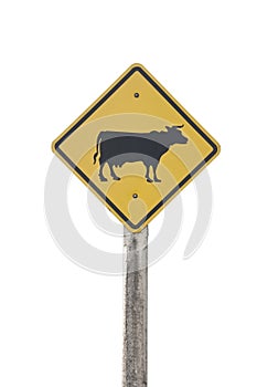 Cow traffic sign