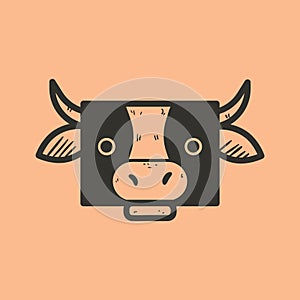 Cow. Vector illustration decorative design