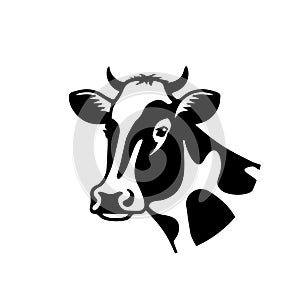 Cow Vector illustration. Stylized Vector Symbol Cow. Holstein Cow