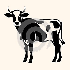 Cow vector for logo or icon,clip art, drawing Elegant minimalist style,abstract style Illustration