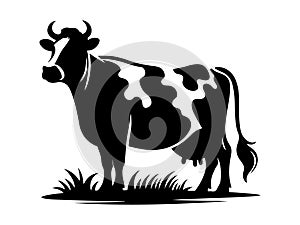Cow Vector silhouette Black Logo