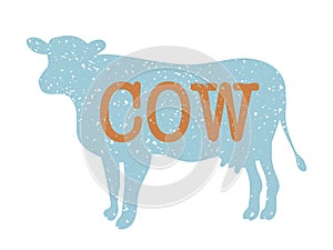 Cow vintage silhouette