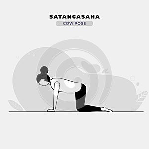 Cow Yoga Pose Illustration