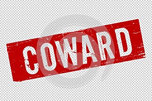 Coward red square rubber stamp photo