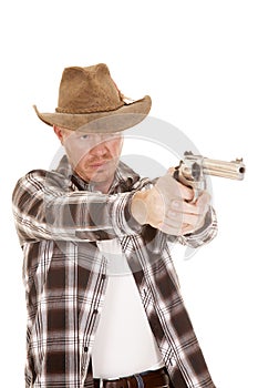 Cowboy aiming a gun