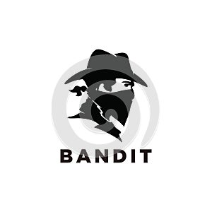 Cowboy bandit with Bandana Scarf Mask illustration