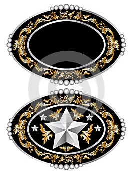 Cowboy belt buckle design I vector photo