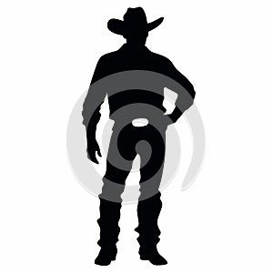 Cowboy black icon on white background. Cowboy silhouette