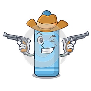 Cowboy blue crayon isolated in the mascot photo