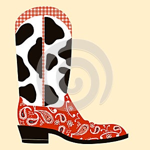 Cowboy boot decoration.Western symbol