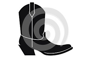 Cowboy boots with ornament. Cowboy western and wild west theme.Cowboy boot Illustration. Cowboy boot heels vector silhouette