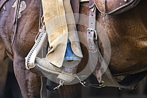 Cowboy Boot, Horse, Saddle, Chaps