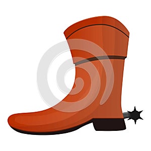 Cowboy boot icon, cartoon style