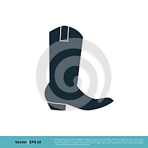 Cowboy Boot Icon Vector Logo Template Illustration Design. Vector EPS 10