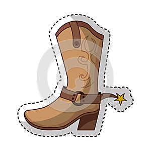 Cowboy boot shoe icon