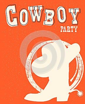 Cowboy boot.Vector hand drawn graphic illustration