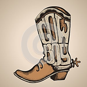 Cowboy boot.Vector illustration foe design