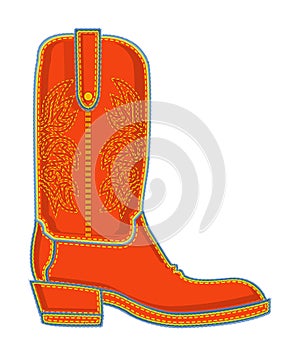 Cowboy boot.Vector symbol
