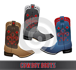 Cowboy Boots - detailled illustration
