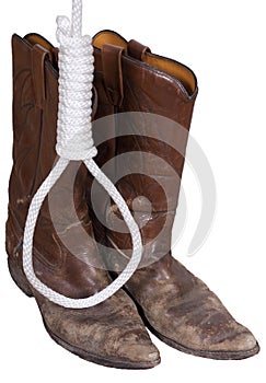 Cowboy Boots, Hangman Noose Rope, Western Old West