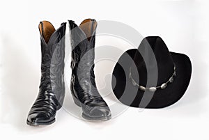 Cowboy Boots and Hat with Concho Hatband.