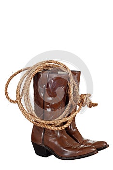 Cowboy boots with a lasso