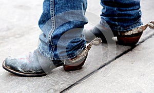 Cowboy Boots with Rusted Silver spurs