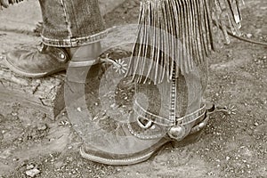 Cowboy boots & spurs