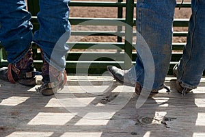 Cowboy boots with spurs